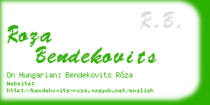 roza bendekovits business card